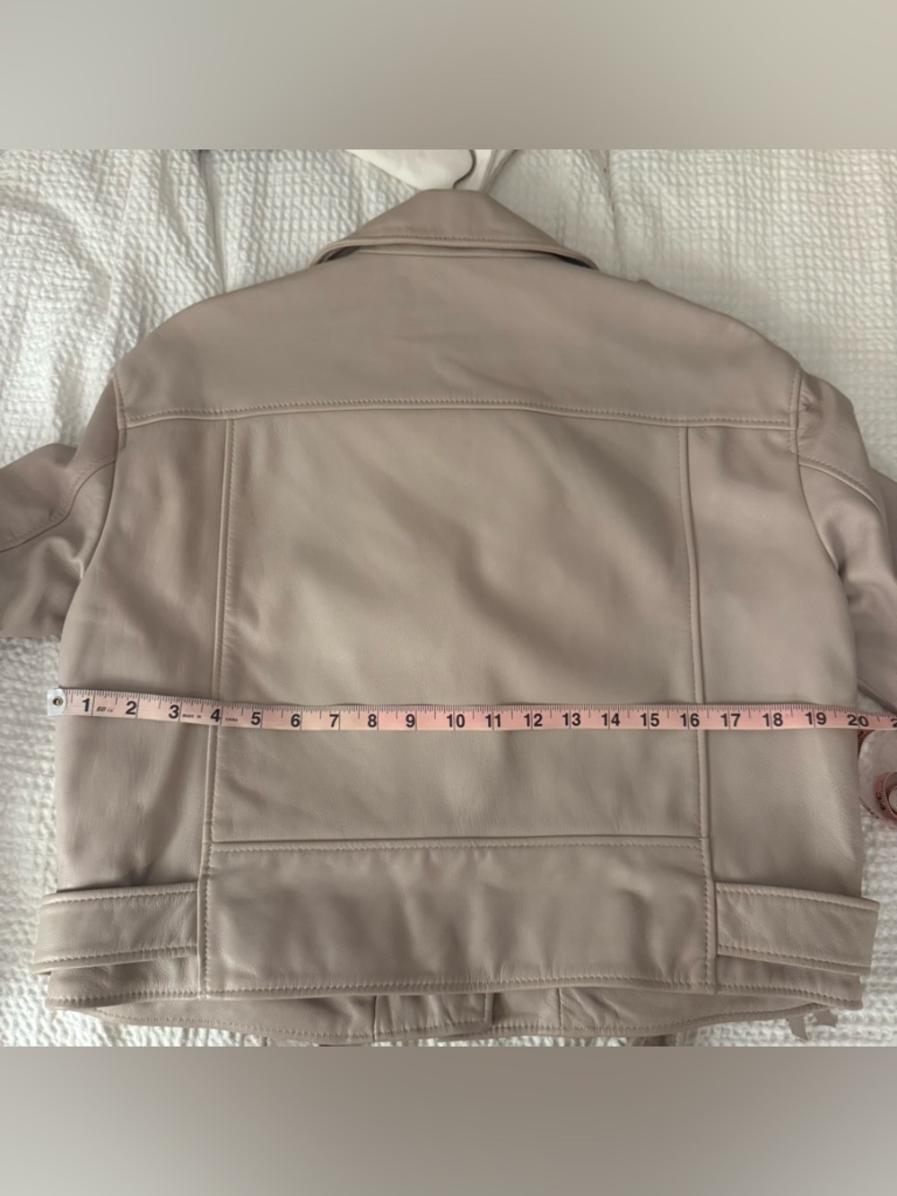 All Saints Blush Pink Balfern Leather Jacket - Picture 15 of 16